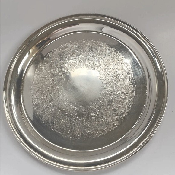 Gorham Round YC427/1 Silver Original Plated Tray Platter Vintage Antique - Picture 3 of 8